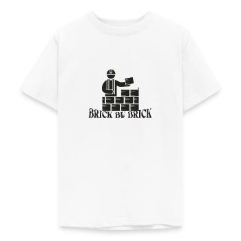 Brique par brique - Meme Saying - T-shirt Ado - blanc - Devant - AI Model Teenager Male dark (155cm)