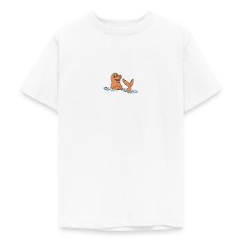 Robbe - Seehund beim Baden - Teenager T-Shirt - Weiß - Vorne - AI Model Teenager Male dark (155cm)