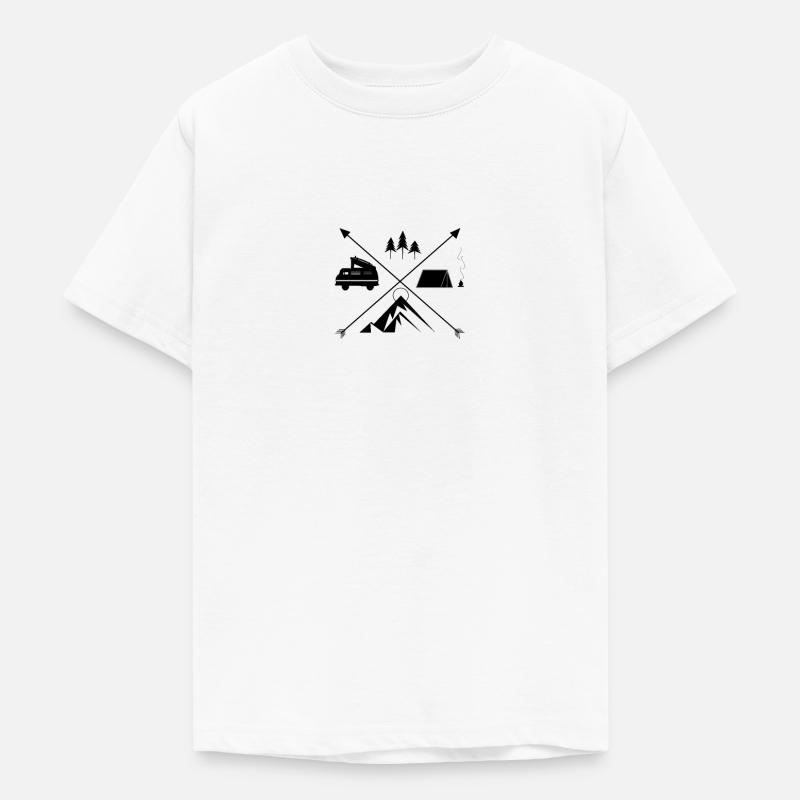 Compas de camping - T-shirt Ado - blanc