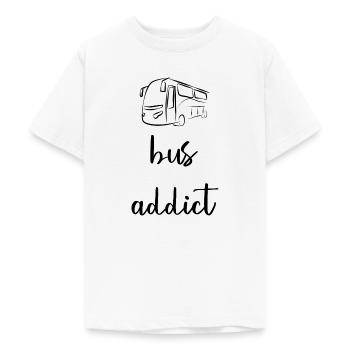 Bus Chauffeur de bus Autobus scolaire Chauffeur de bus - T-shirt Ado - blanc - Devant - AI Model Teenager Male dark (155cm)