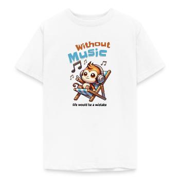Without Music Monkey - Teenage T-Shirt - white - Front - AI Model Teenager Male dark (155cm)