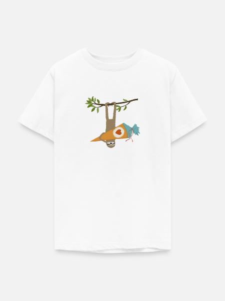 Faultier mit Schultüte - Teenager T-Shirt - Weiß