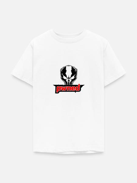 "Pwned" Power Apparel Totenkopf - Teenager T-Shirt - Weiß