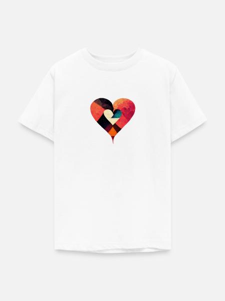 Kunstvolles buntes Herz - Teenager T-Shirt - Weiß