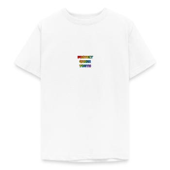 Beskyt queer ungdom - Teenager-T-shirt - hvid - Foran - AI Model Teenager Male dark (155cm)