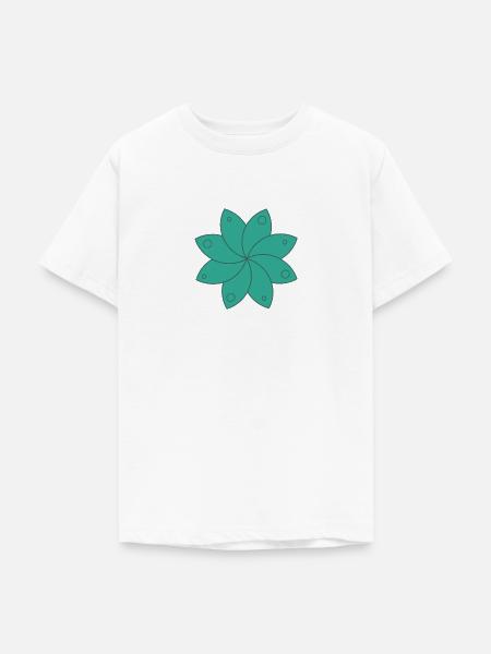 Grüne geometrische Blume - Teenager T-Shirt - Weiß
