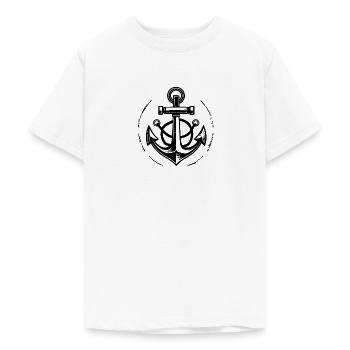 Anker Boot Schiff Nautik - Teenager T-Shirt - Weiß - Vorne - AI Model Teenager Male dark (155cm)