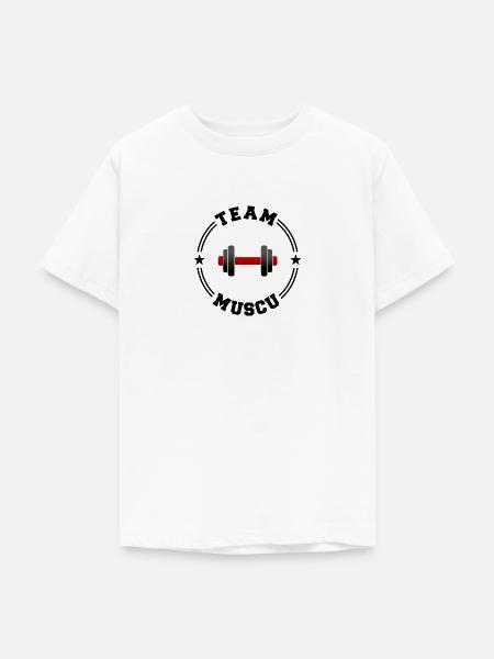 TEAM MUSCU College-Runde - Teenager T-Shirt - Weiß