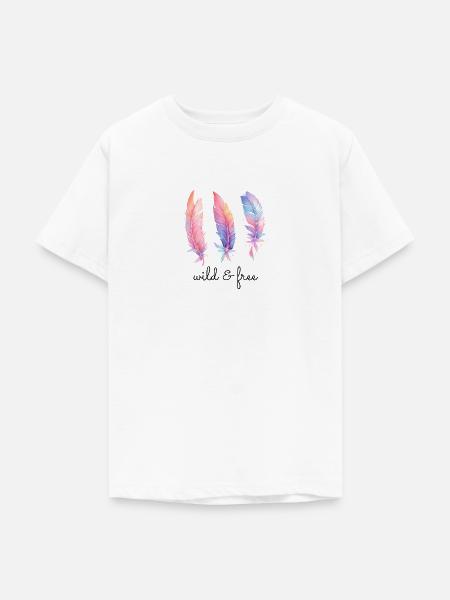 wild & free - Teenager T-Shirt - Weiß
