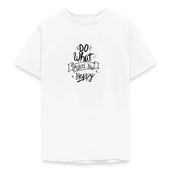 Do what makes you happy. - Teenage T-Shirt - white - Front - AI Model Teenager Male dark (155cm)