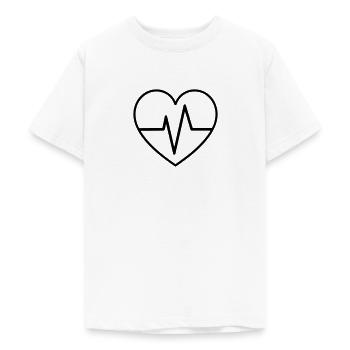 battement de coeur - T-shirt Ado - blanc - Devant - AI Model Teenager Male dark (155cm)