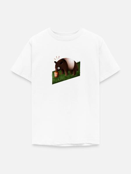 Coffee Tapir - Müder Tapir - Teenager T-Shirt - Weiß