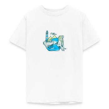Sirène sirène sirène conte de fées - T-shirt Ado - blanc - Devant - AI Model Teenager Male dark (155cm)