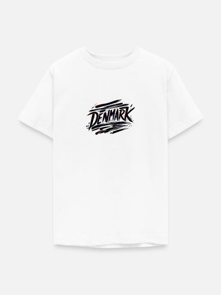 Denmark Lettering Dänemark - Teenager T-Shirt - Weiß