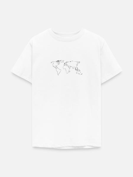 Weltkarte - Teenager T-Shirt - Weiß