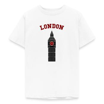 London Big Ben - Teenage T-Shirt - white - Front - AI Model Teenager Male dark (155cm)