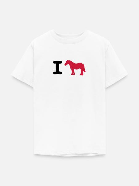 Ich liebe Reiten Kaltblut - Teenager T-Shirt - Weiß