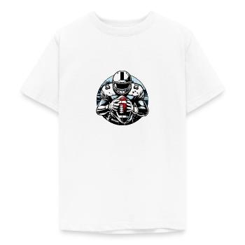 Ballon de football américain Touchdown - raffstaff ® - T-shirt Ado - blanc - Devant - AI Model Teenager Male dark (155cm)