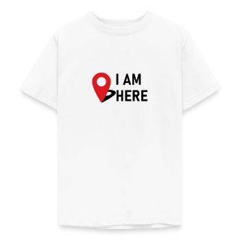 Ich bin hier - Teenager T-Shirt - Weiß - Vorne - AI Model Teenager Male dark (155cm)