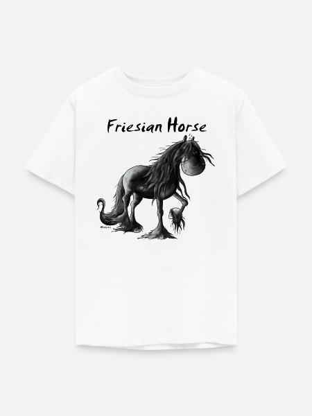 Fröhlicher Friese - Pferd - Teenager T-Shirt - Weiß