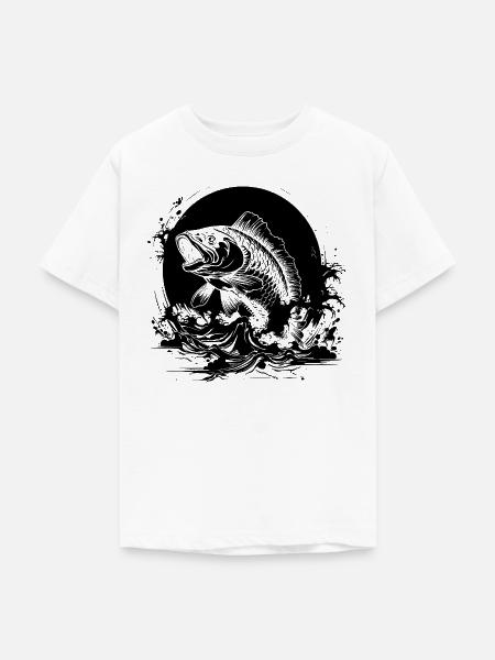 Angeln Skizze - Teenager T-Shirt - Weiß