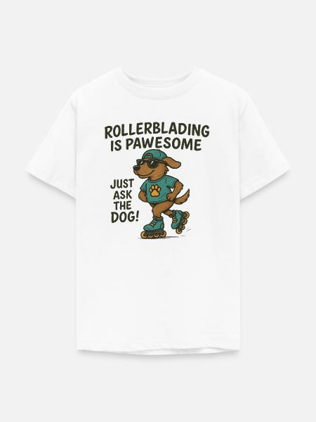 Rollerblading ist pawesom Hund - Teenager T-Shirt - Weiß