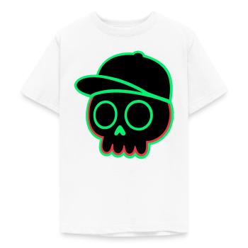 Neon schedelkap - Teenager T-shirt - wit - Voor - AI Model Teenager Male dark (155cm)