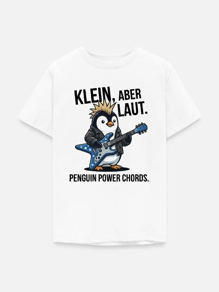 Pinguin Punk Rock Gitarre - Teenager T-Shirt - Weiß