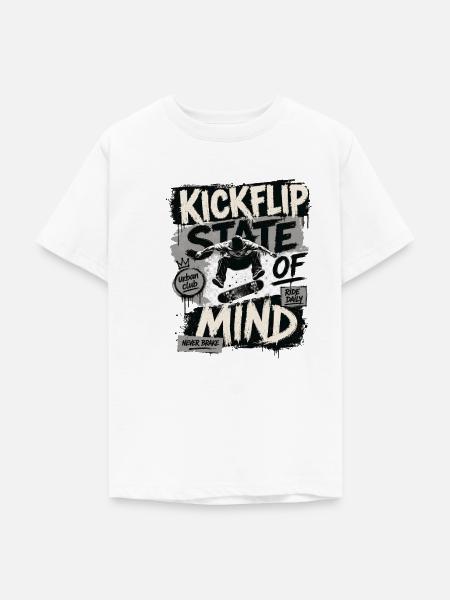 Kickflip-Geisteszustand - Teenager T-Shirt - Weiß