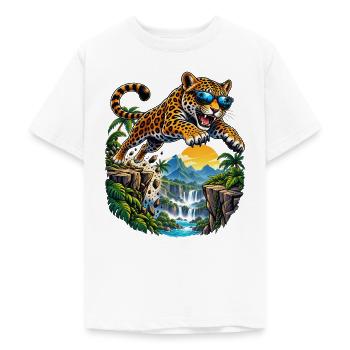 Actionreicher Jaguar für kleine Abenteurer  - Teenager T-Shirt - Weiß - Vorne - AI Model Teenager Male dark (155cm)