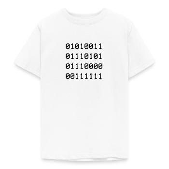 Sup Binary funny Shirt for Nerds - Teenager T-Shirt - Weiß - Vorne - AI Model Teenager Male dark (155cm)