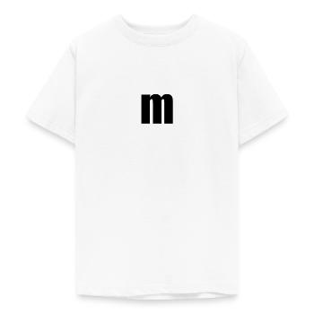 Der Buchstabe m M - Teenager T-Shirt - Weiß - Vorne - AI Model Teenager Male dark (155cm)