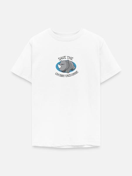 Mollige Einhorn - Teenager T-Shirt - Weiß