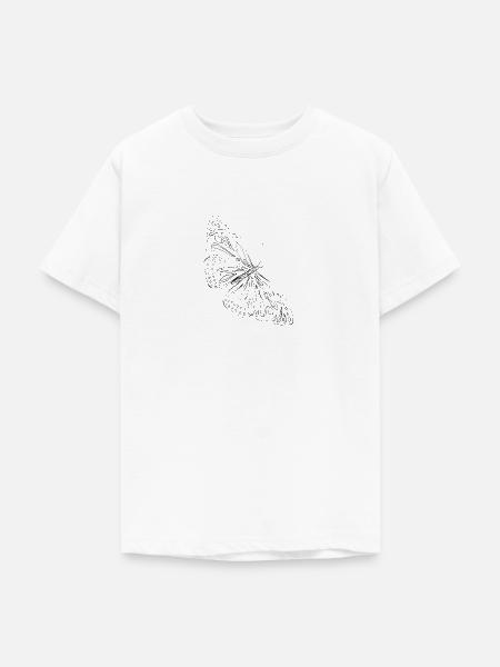 schmetterling alpha black - Teenager T-Shirt - Weiß