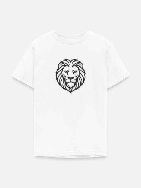 Löwenkopf-Logo-Symbol - Teenager T-Shirt - Weiß