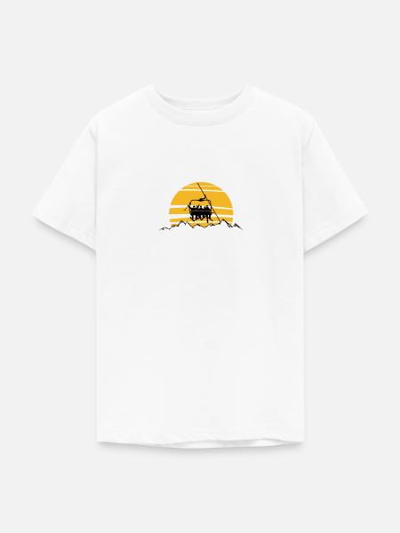 Winter - Skifahrer Sessellift - Teenager T-Shirt - Weiß