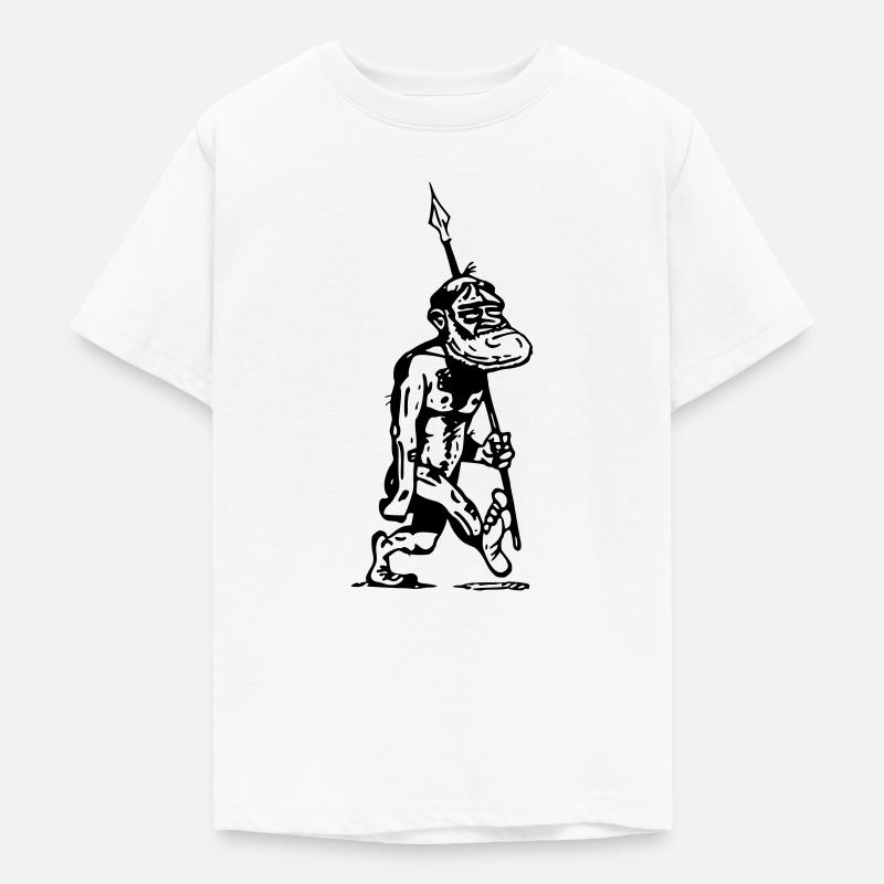 homme des cavernes Ancêtre Grand singe Évolution - T-shirt Ado - blanc