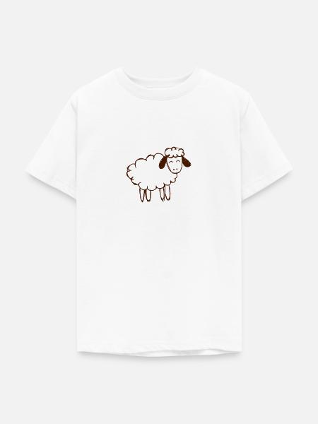 Happy Sheep Sketch - Teenager T-Shirt - Weiß
