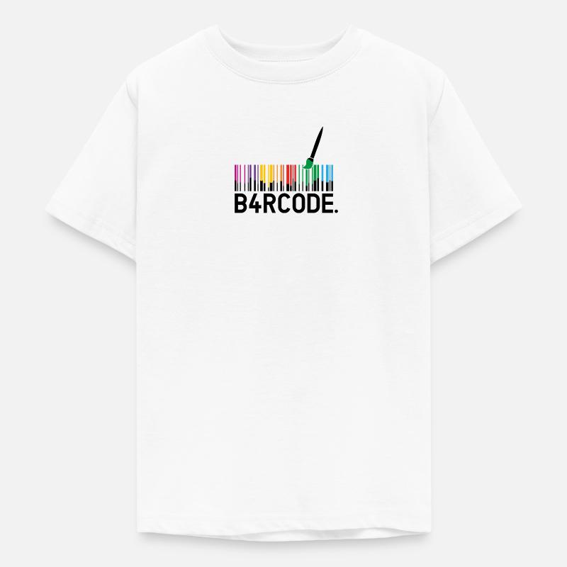 B4RCODE. Peint en noir - T-shirt Ado - blanc