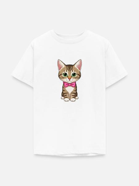 Niedliche Katze - Teenager T-Shirt - Weiß