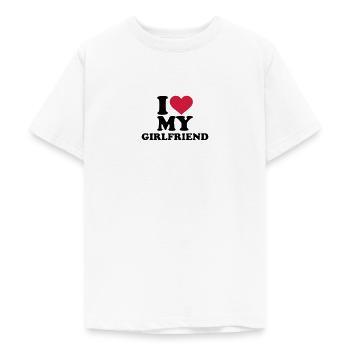 I love my girlfriend - Teenager T-Shirt - Weiß - Vorne - AI Model Teenager Male dark (155cm)