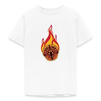 schlau gehirn intelligent on fire denken lernen ko - Teenager T-Shirt - Weiß - Vorne - AI Model Teenager Male dark (155cm)