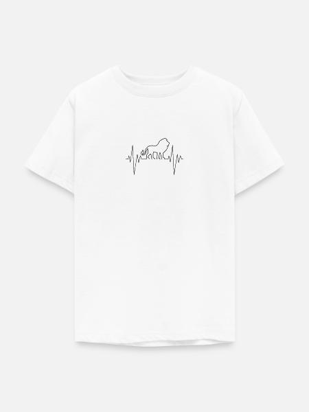 Lion Pulse - Teenager T-Shirt - Weiß
