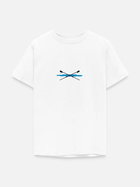Rudern, Ruderboot und Paddel - Teenager T-Shirt - Weiß