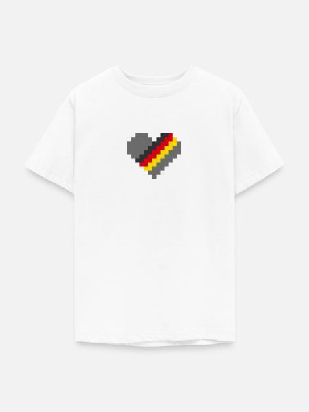 Deutschland Pixel Herz - Teenager T-Shirt - Weiß