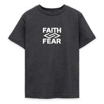 La foi sur la peur Symbole angulaire de l’infini - T-shirt Ado - charbon - Devant - AI Model Teenager Male light (155cm)