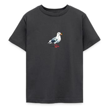 Moin Comic Nordsee Hamburg Polygon Möwe Vogel Pier - Teenager T-Shirt - Dunkelgrau - Vorne - AI Model Teenager Male light (155cm)