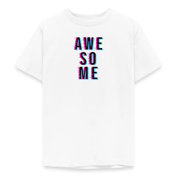 AWESOME - Teenage T-Shirt - white - Front - AI Model Teenager Male dark (155cm)