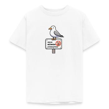 Mouette coquine sur les mouettes interdiction signe - T-shirt Ado - blanc - Devant - AI Model Teenager Male dark (155cm)