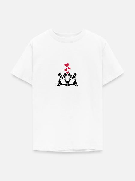 Panda - Teenager T-Shirt - Weiß